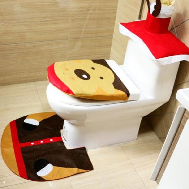 Christmas Toilet Seat Cover | Xmas Holiday Decor