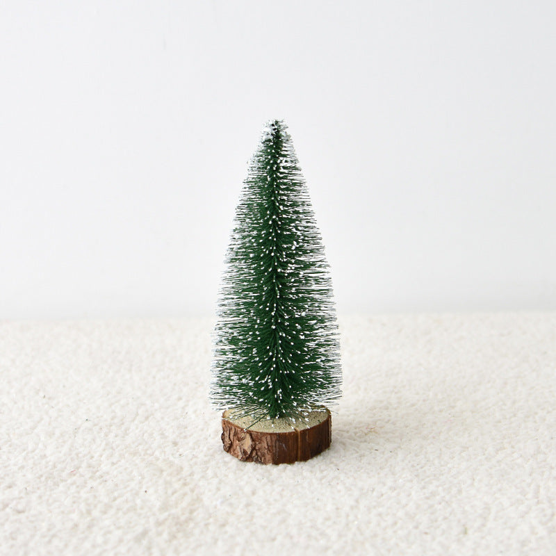 Christmas Mini Tree with Pine Needles Flocking White Cedar Tabletop