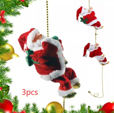 Electric Climbing Santa Claus Ladder - Musical Animated Christmas Decoration