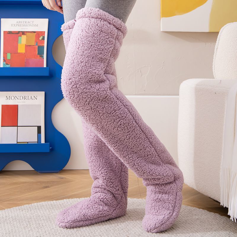 Over Knee High Fuzzy Long Socks Winter Warm Cold Leg Joint Cold-Proof