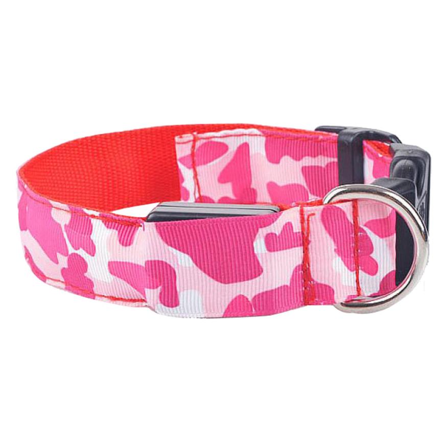 Camouflage LED Dog Collar - Light-Up Safety Collar, Battery or USB Charging