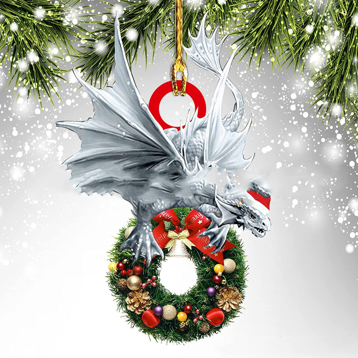 Christmas Dinosaur Dragon Egg Decorations Pendant Acrylic | Xmas Holiday Decor