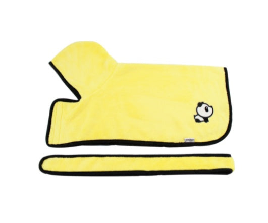 Absorbent Dog Bathrobe with Hood - Microfiber Waist-Wrap Drying Coat