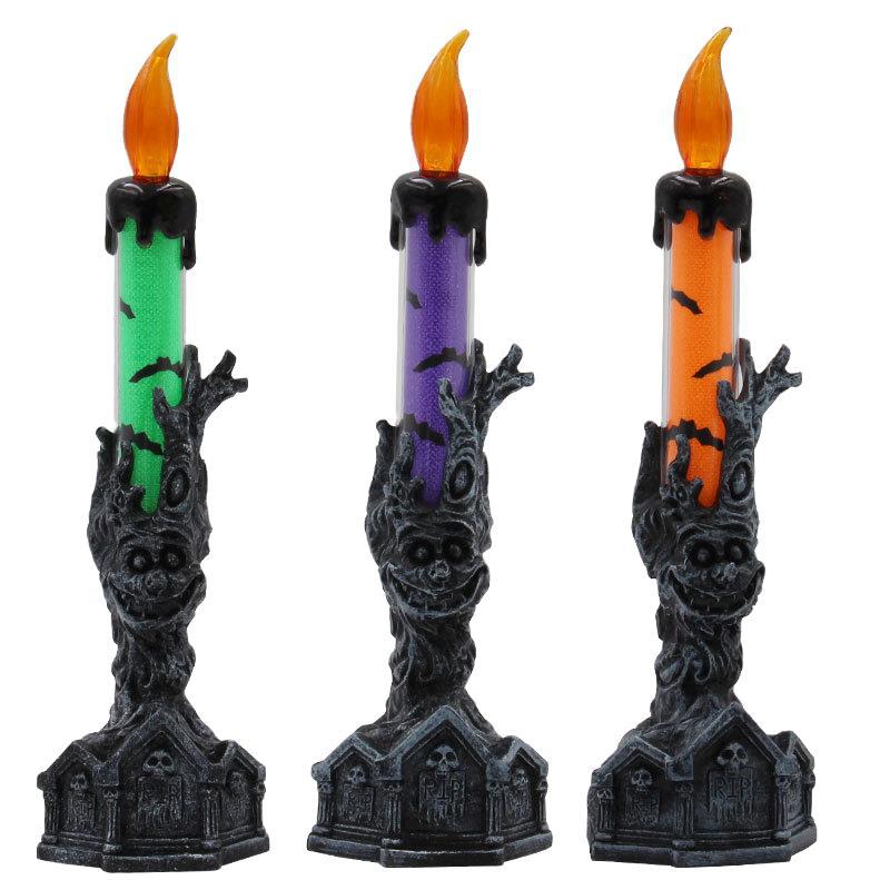 Halloween LED Candle Light - Flameless Skeleton Hand Candlestick Decor