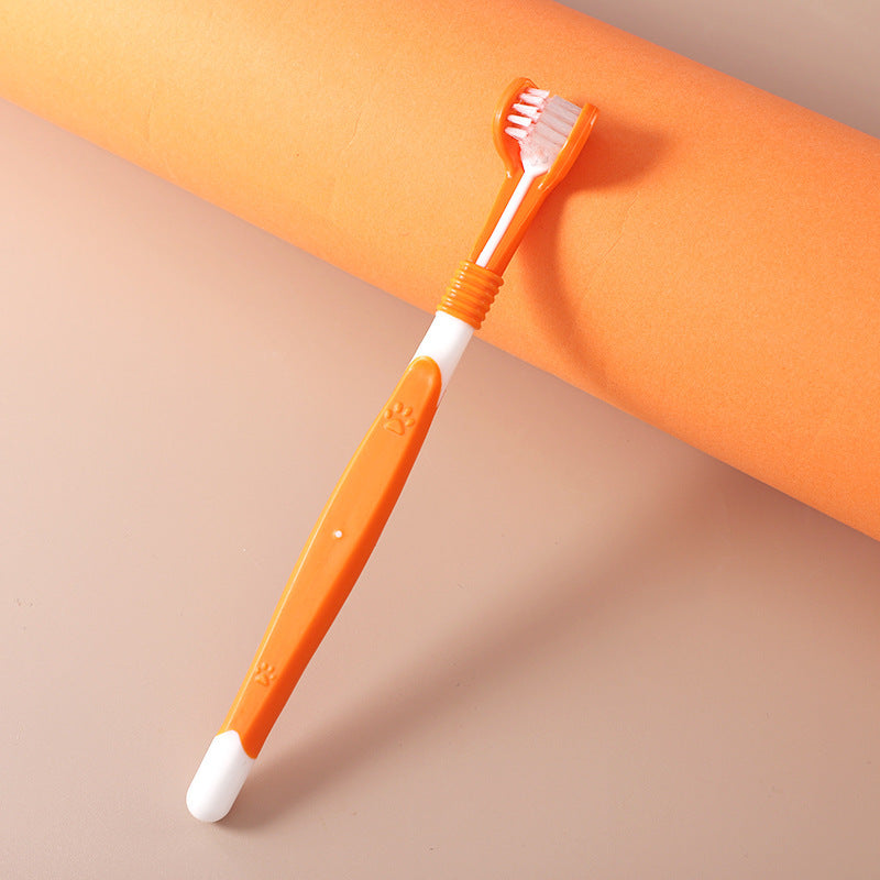 Pet Toothbrush - Soft Nylon Oral Cleaning Brush for Dogs & Cats