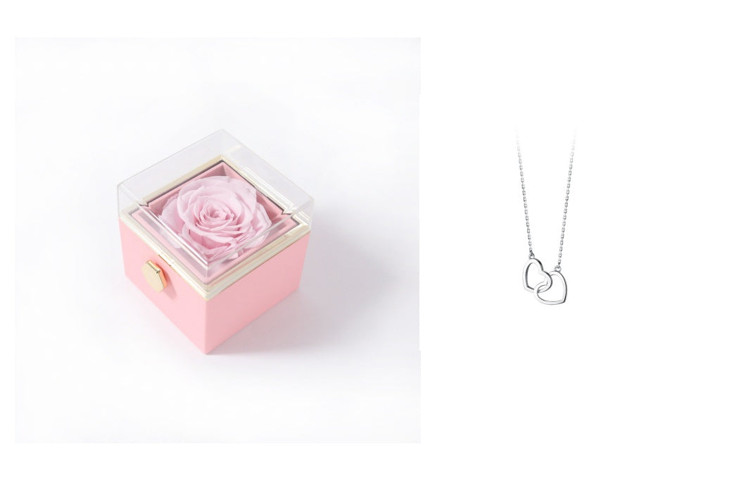 Acrylic Rotating Rose Jewelry Box