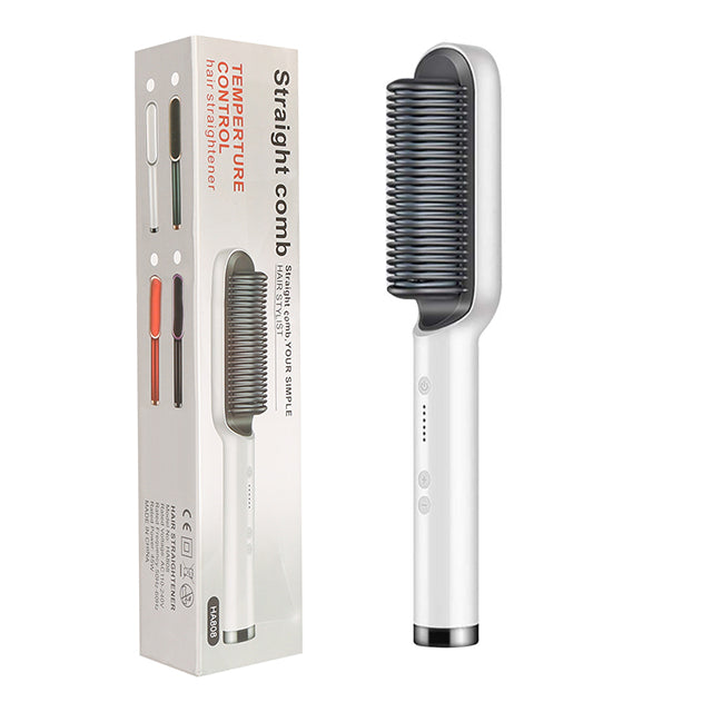 New 2-in-1 Hair Straightener Hot Comb Negative Ion Curling Tong