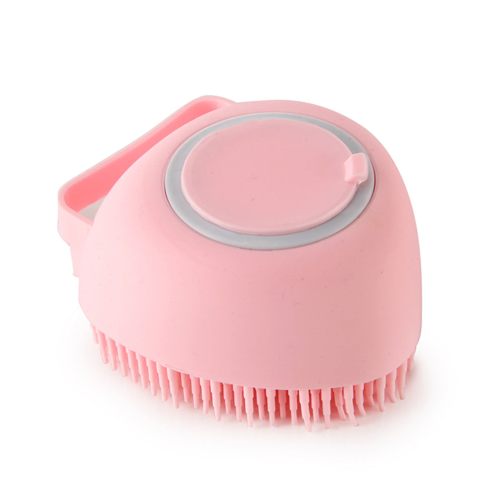Silicone Dog Bath Brush with Shampoo Dispenser - Massage Grooming Scrubber