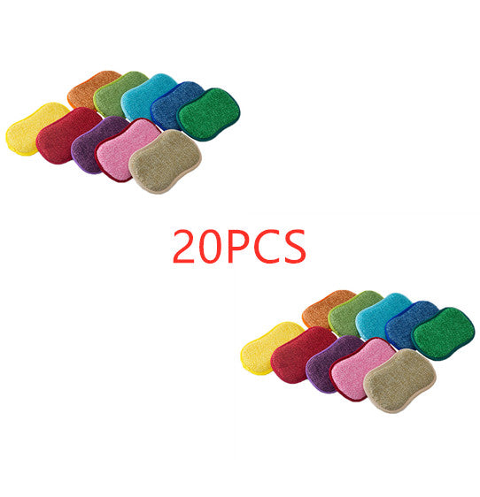 Double-sided Kitchen Cleaning Magic Sponge Microfiber Non-stick Parts