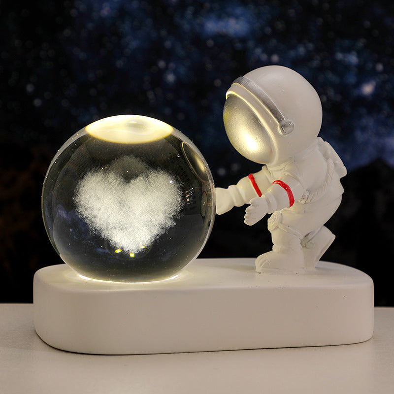 Glowing Galaxy Astronaut Crystal Ball Night Light