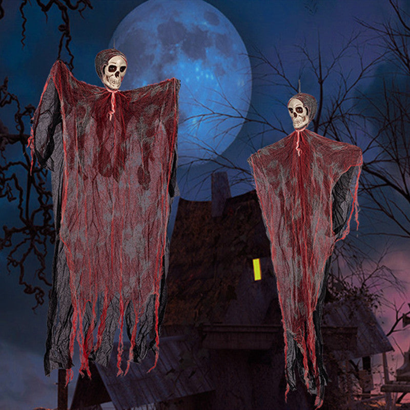 Halloween Hanging Ghost Pendant Dyed Blood Horror Skull for Party