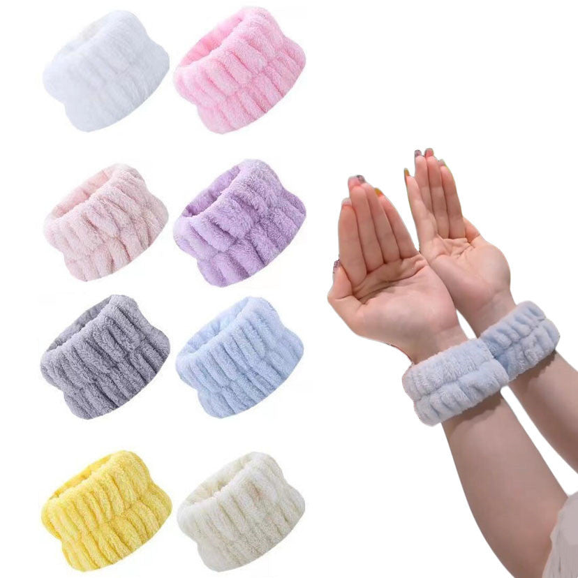Microfiber Wrist Wash Bands - Absorbent Face Washing Wristbands to Prevent Drips