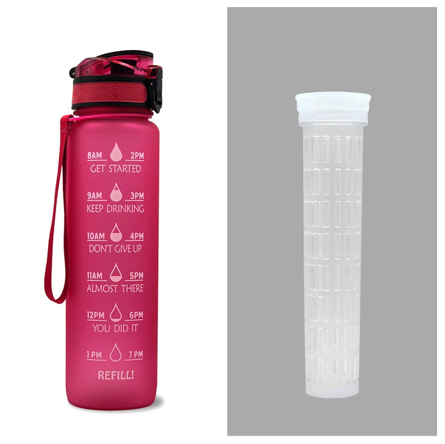 1 L Motivational Water Bottle with Time Markers