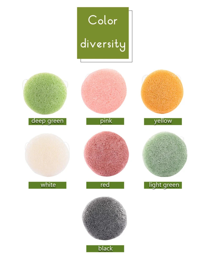 Konjac Sponge for Washing Face Round Konnyaku Facial Cleansing