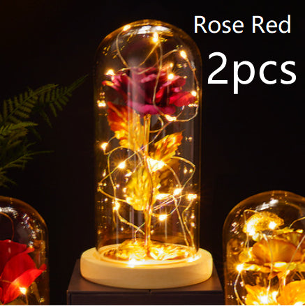 Little Prince Rose in Glass Dome - Eternal Flower LED Gift