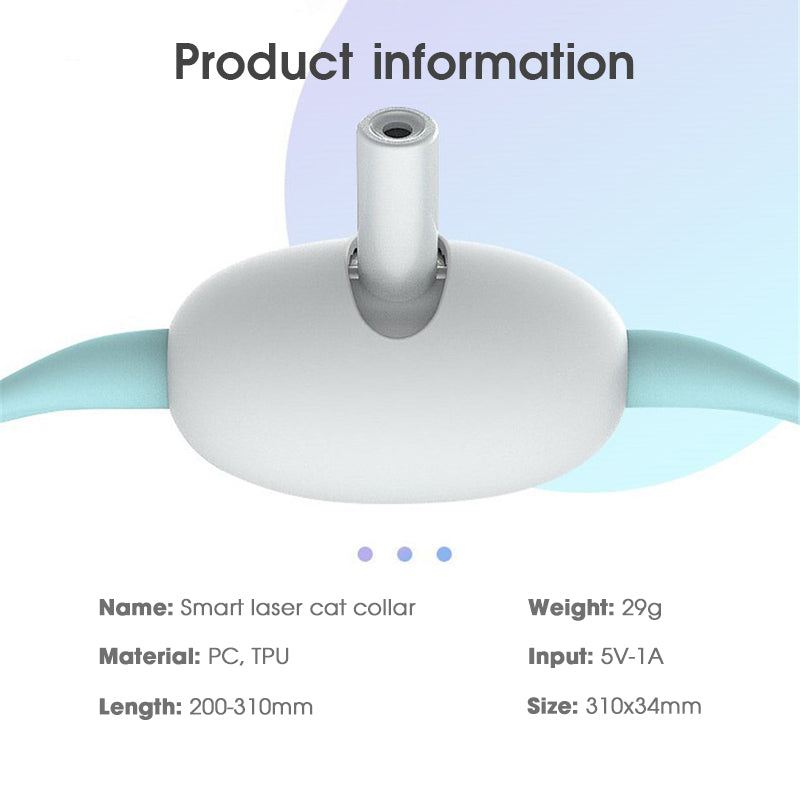Smart Laser Cat Collar - Automatic Interactive Laser Toy, USB Rechargeable