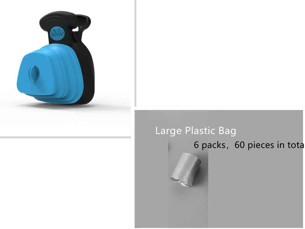 Foldable Dog Poop Scooper with Bag Dispenser - Portable Travel Pooper Scooper