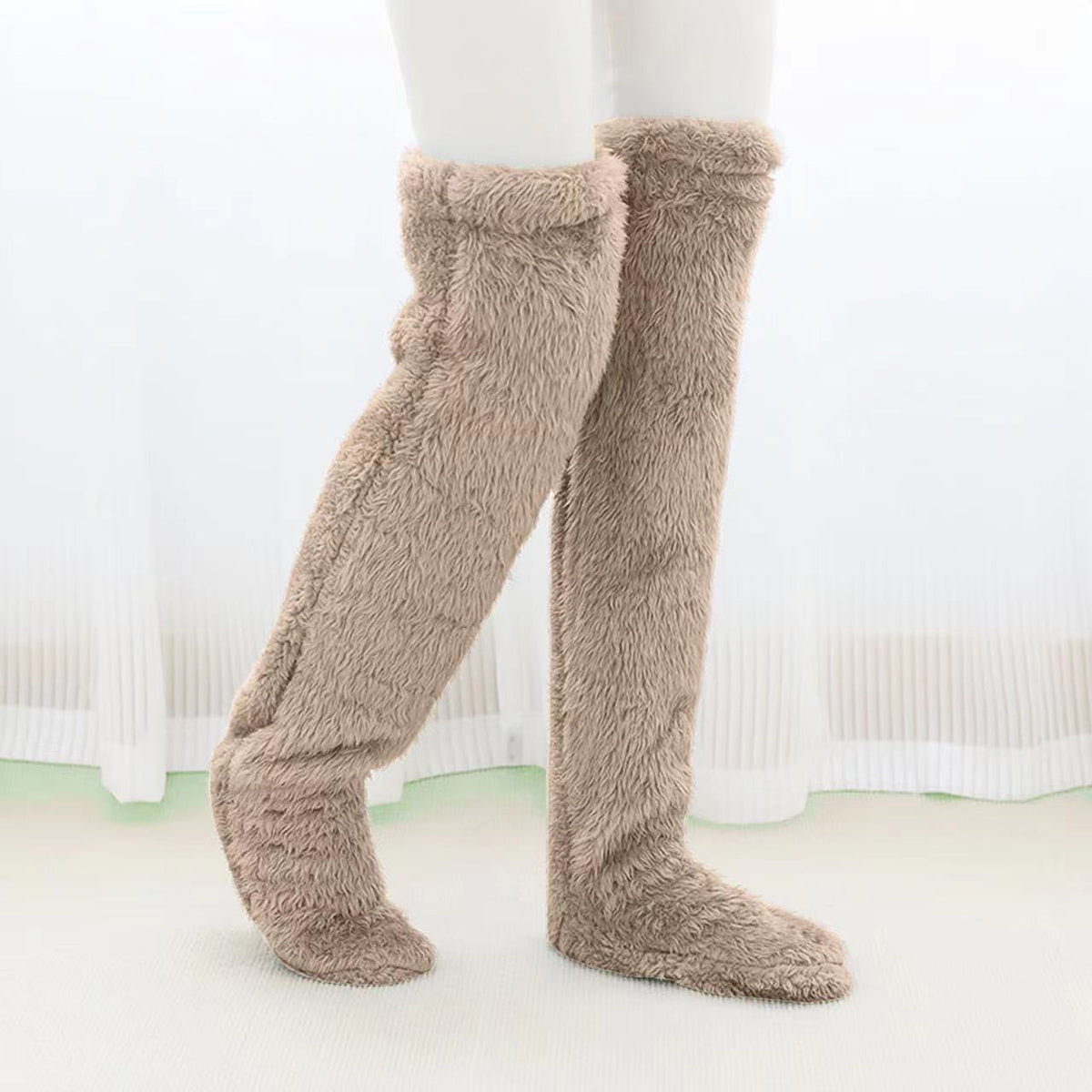 Over Knee High Fuzzy Long Socks Winter Warm Cold Leg Joint Cold-Proof