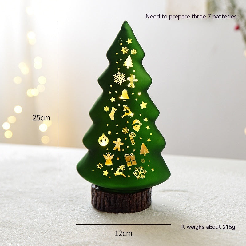 Christmas Luminous Glass Desktop Decoration | Xmas Holiday Decor