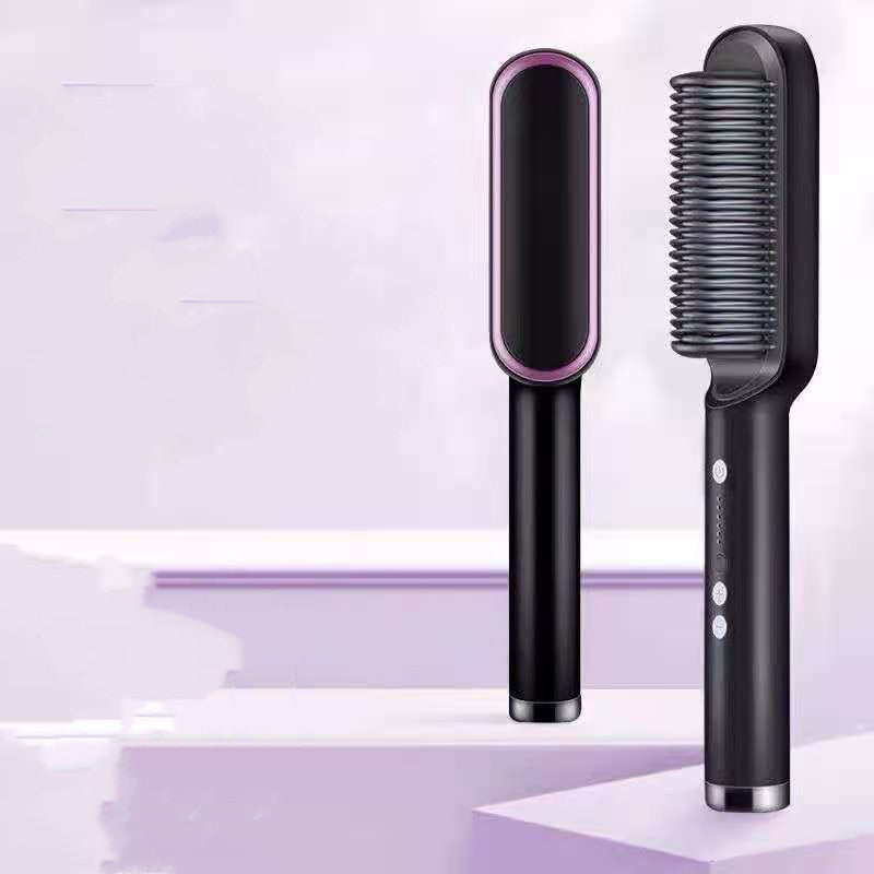 New 2-in-1 Hair Straightener Hot Comb Negative Ion Curling Tong
