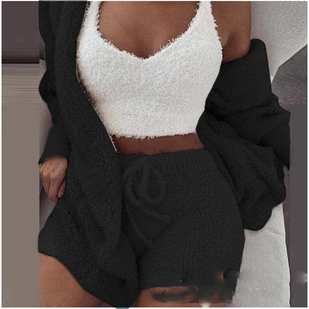 3 Pieces of Fashionable Ladies Plush Home Clothes