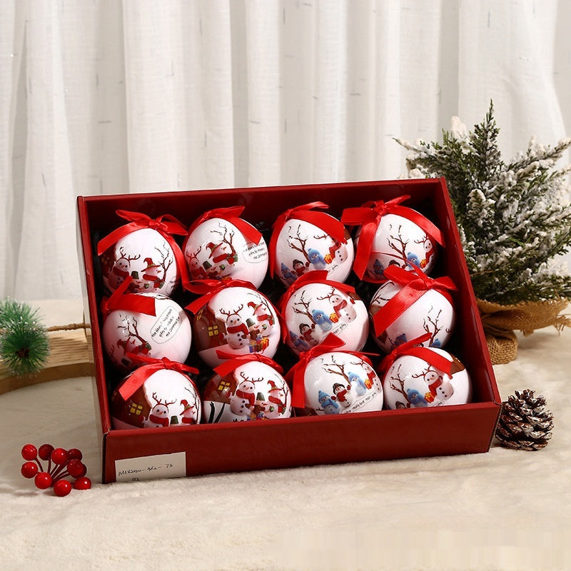 Christmas Exquisite Printing Tree Ornament Ball | Xmas Holiday Decor