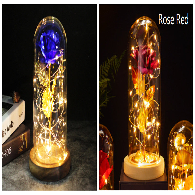 Little Prince Rose in Glass Dome - Eternal Flower LED Gift
