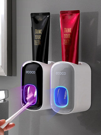 Wall-Mounted Toothbrush Holder and Toothpaste Dispenser