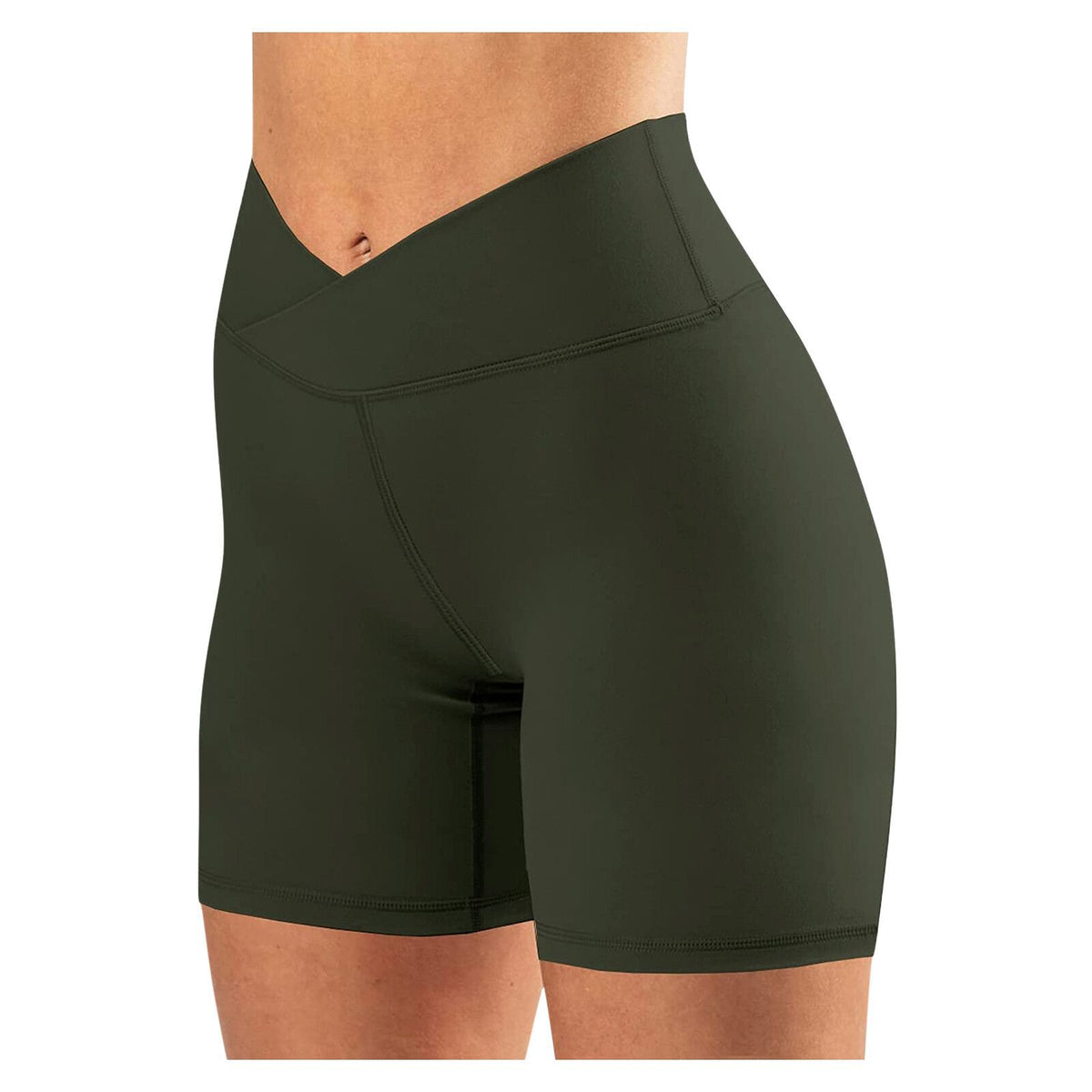 Yoga Fitness Plus Size Leggings Cross-Waist Women's Legging Shorts