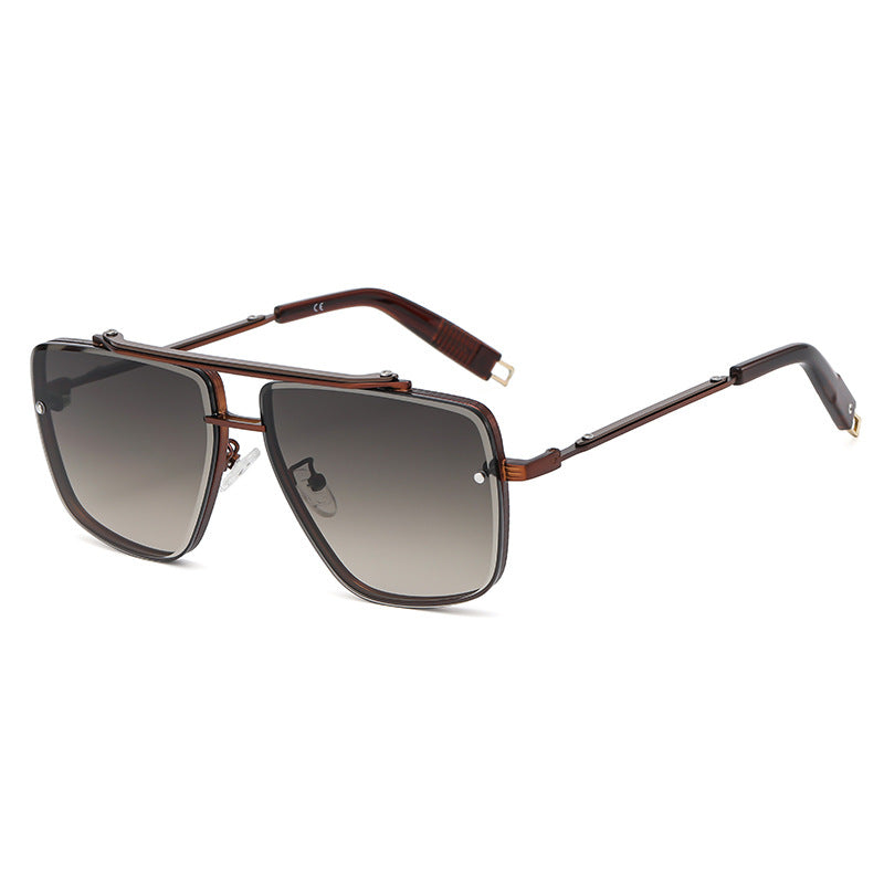 Men’s Double Bridge Metal Sunglasses - Classic Aviator UV Protection Shades