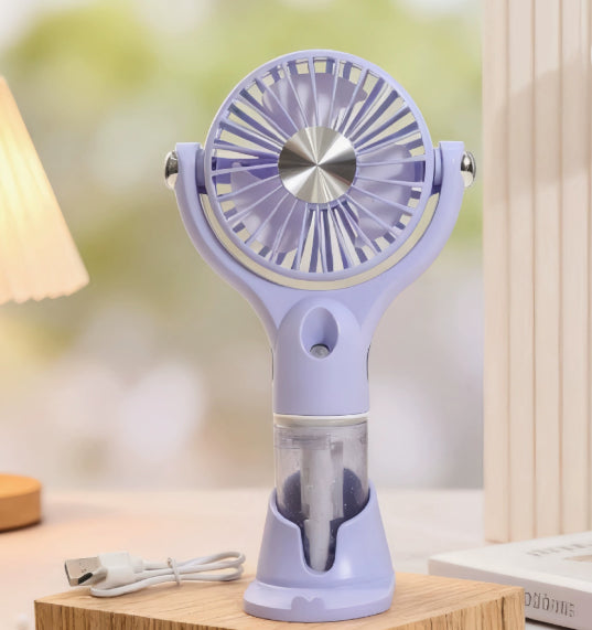 Portable Handheld Water Mist Spray Fan - 4-Speed USB Fan
