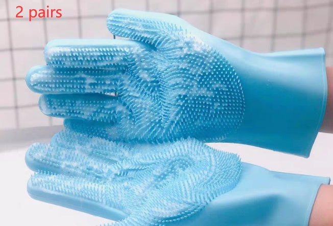 Silicone Pet Grooming Glove - Massage Bath Brush Mitt for Dogs & Cats