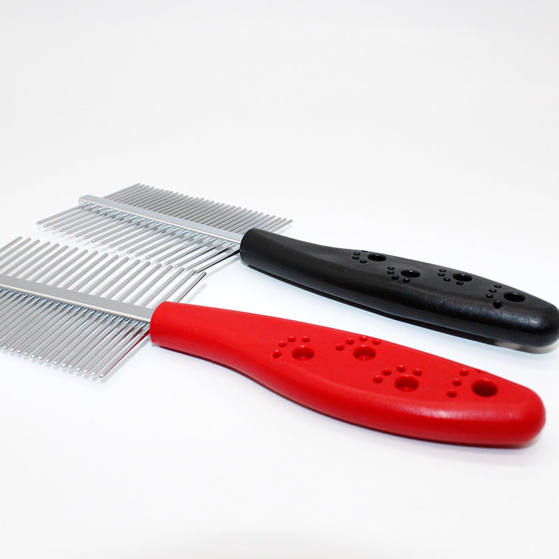Double-Row Pet Grooming Comb - Stainless Steel Dematting Comb for Dogs & Cats