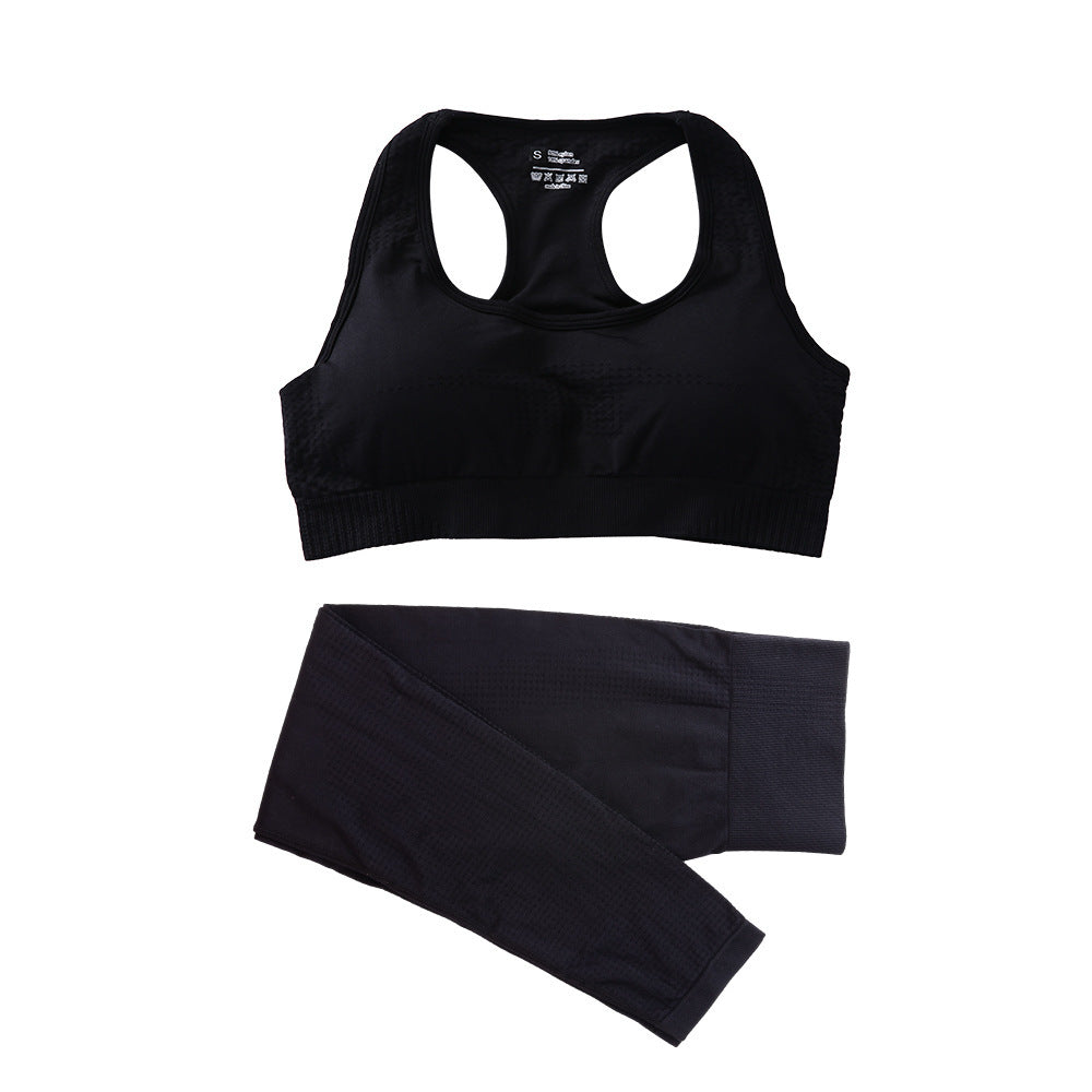 2PCS Seamless Yoga Set Women Tracksuit High Waist Leggings Workout