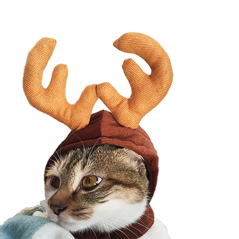 Christmas & Halloween Pet Cape Costume - Cute Cat and Dog Cloak, Hat & Headband