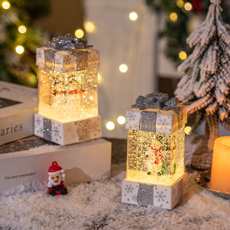 Christmas Decorations Crystal Ball Gift Box Lights | Xmas Holiday Decor