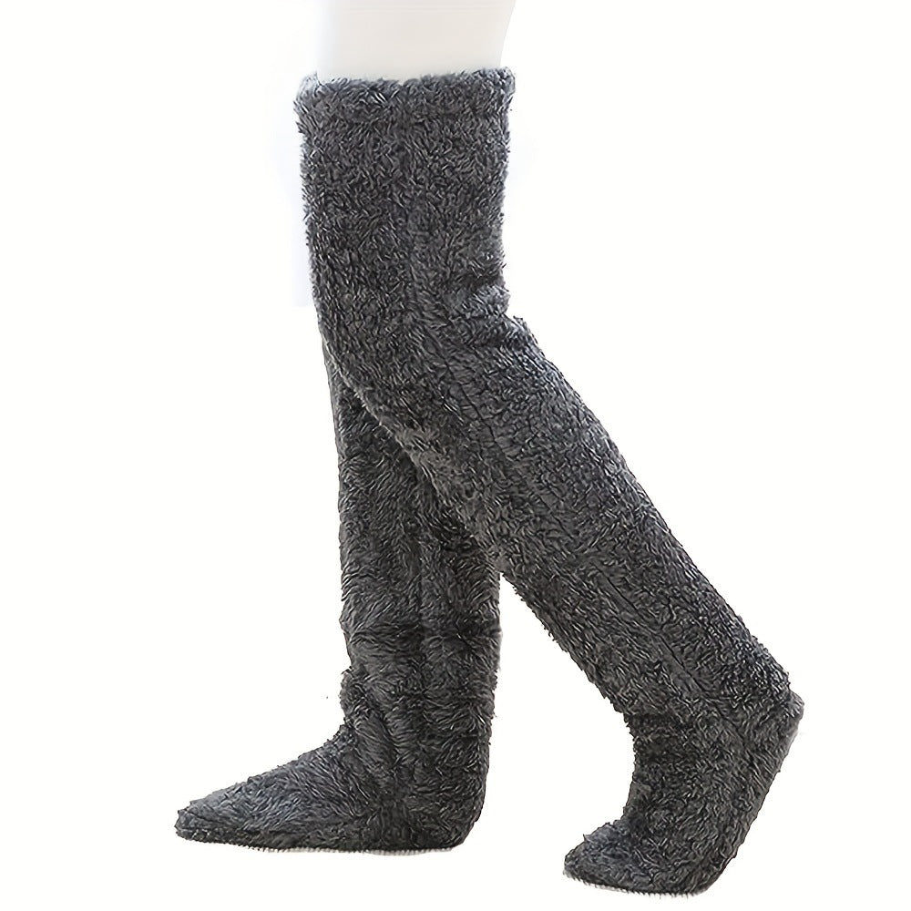 Over Knee High Fuzzy Long Socks Winter Warm Cold Leg Joint Cold-Proof
