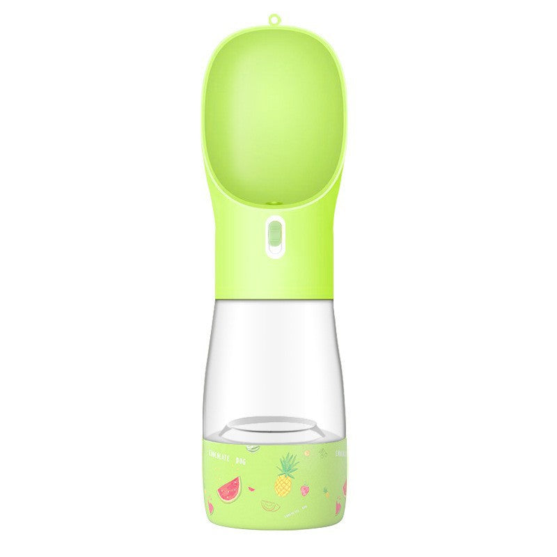 Portable Dog Water Bottle with Food Bowl - Travel Pet Drinking Bottle 458 ml