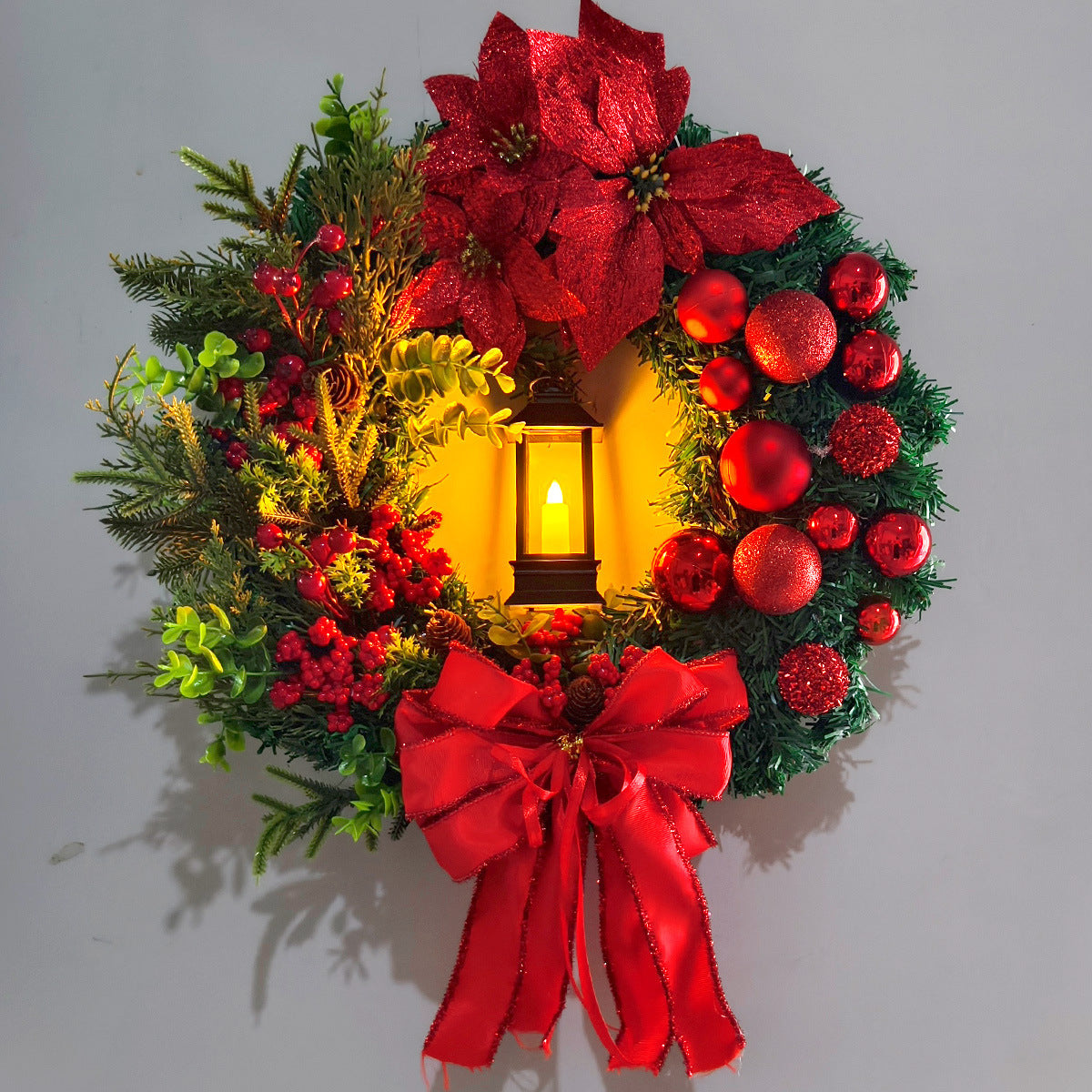 Christmas Light Wreath Door and Window Decoration Vine Ring | Holiday Gift
