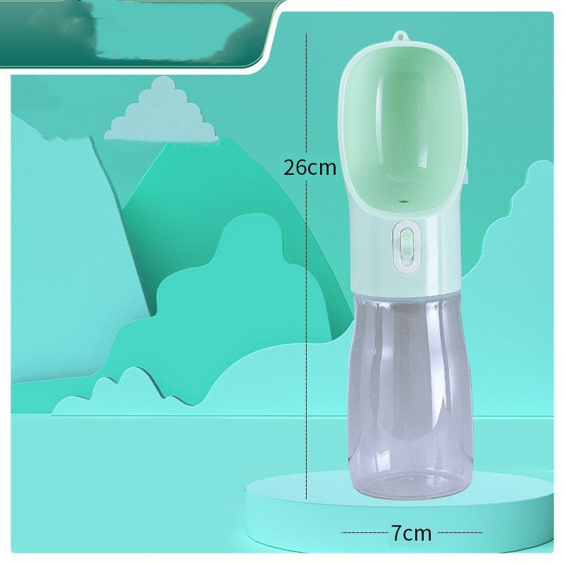 Portable Dog Water Bottle with Food Bowl - Travel Pet Drinking Bottle 458 ml