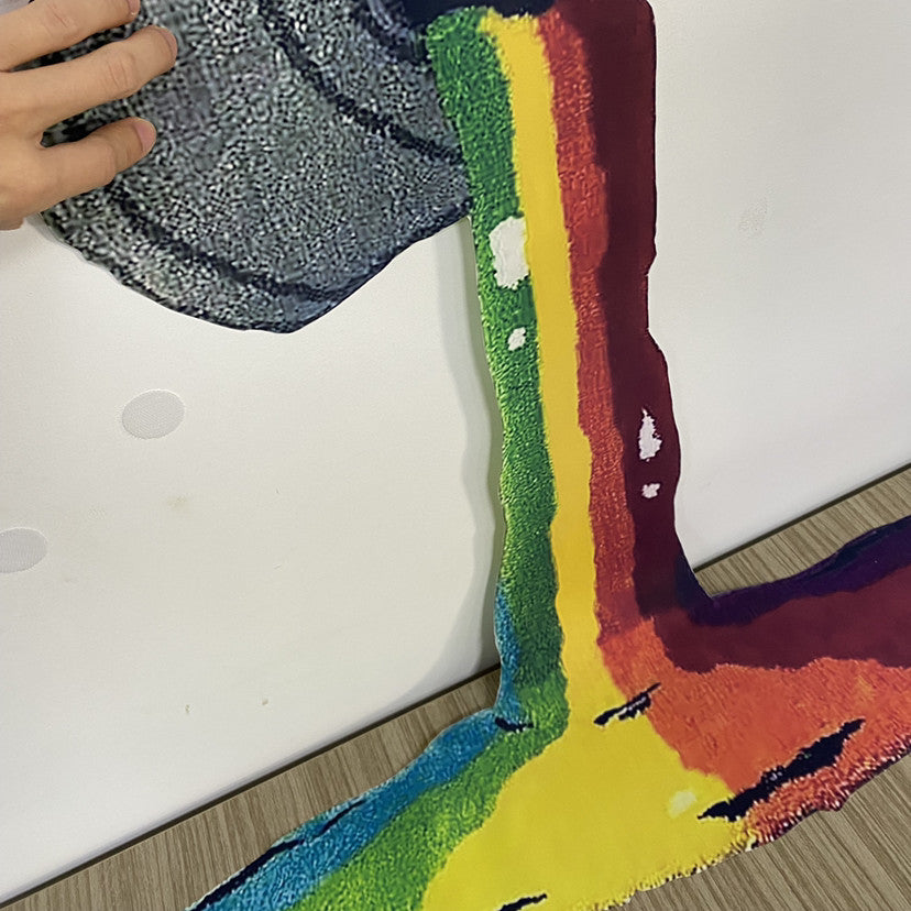 3D Rainbow Rug & Wall Hanging - Creative Floor Mat for Kids Room & Nursery