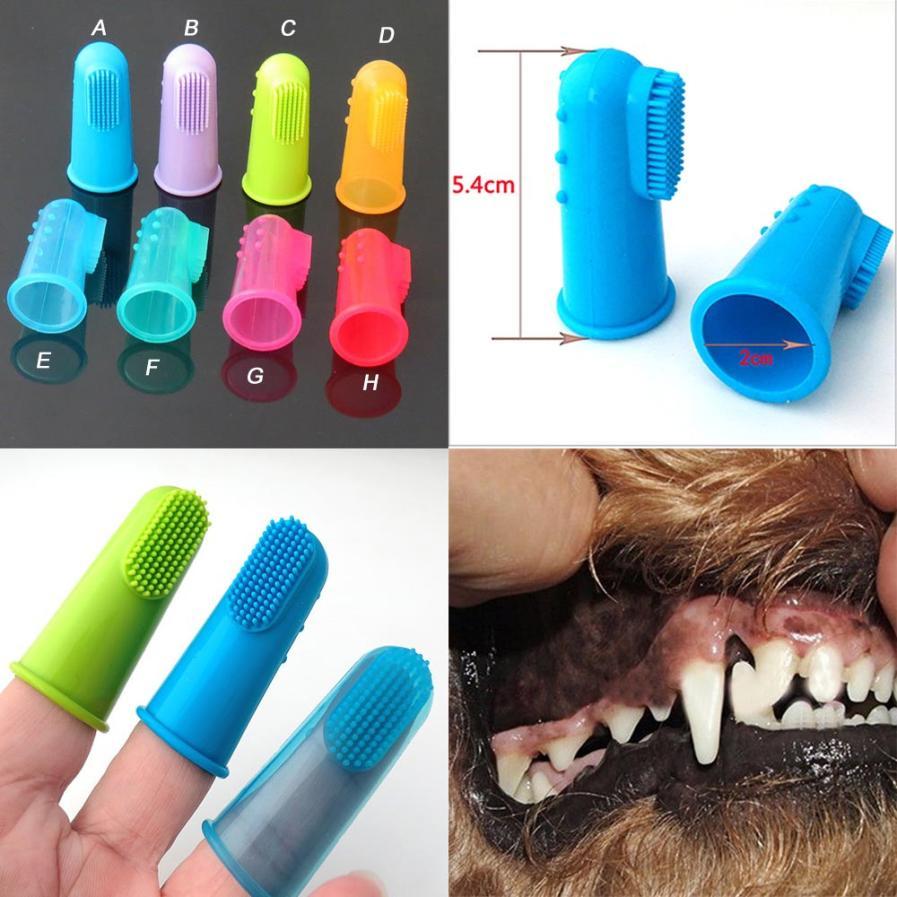 Soft Silicone Pet Finger Toothbrush - Dog & Cat Teeth Cleaning Brush for Fresh Breath