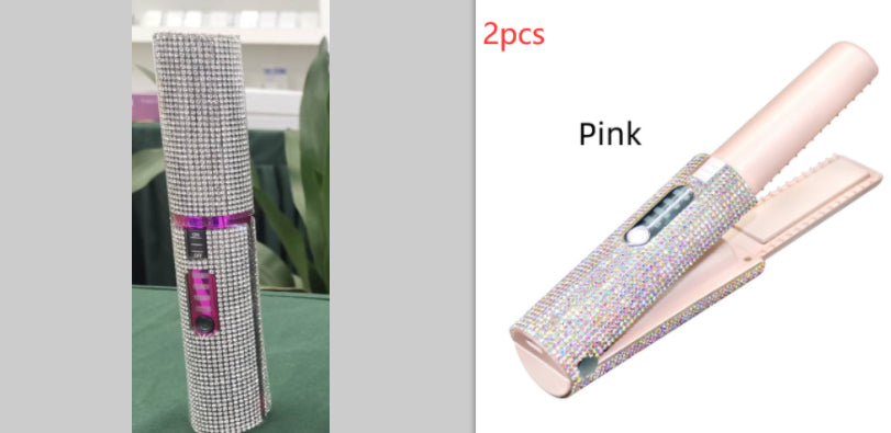 2-in-1 Electric USB Hair Straightening Brush Straightener