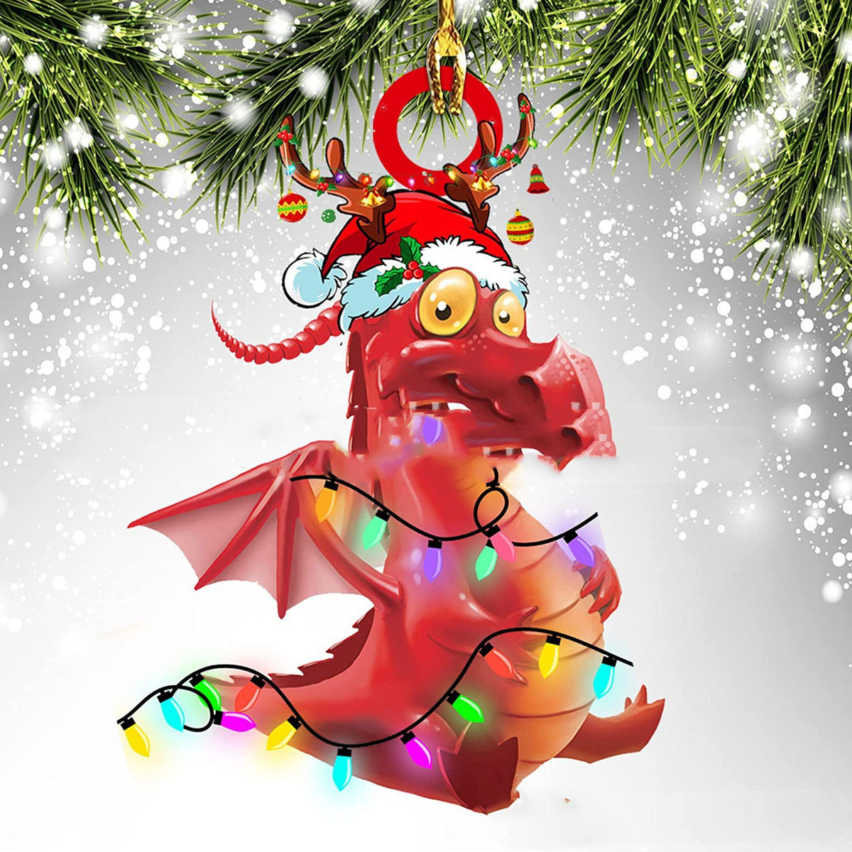 Christmas Dinosaur Dragon Egg Decorations Pendant Acrylic | Xmas Holiday Decor