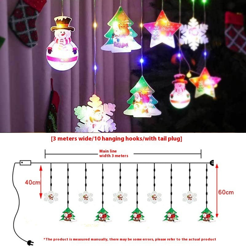 Christmas Painted Curtain Lights Holiday Layout Rubber-covered Wire