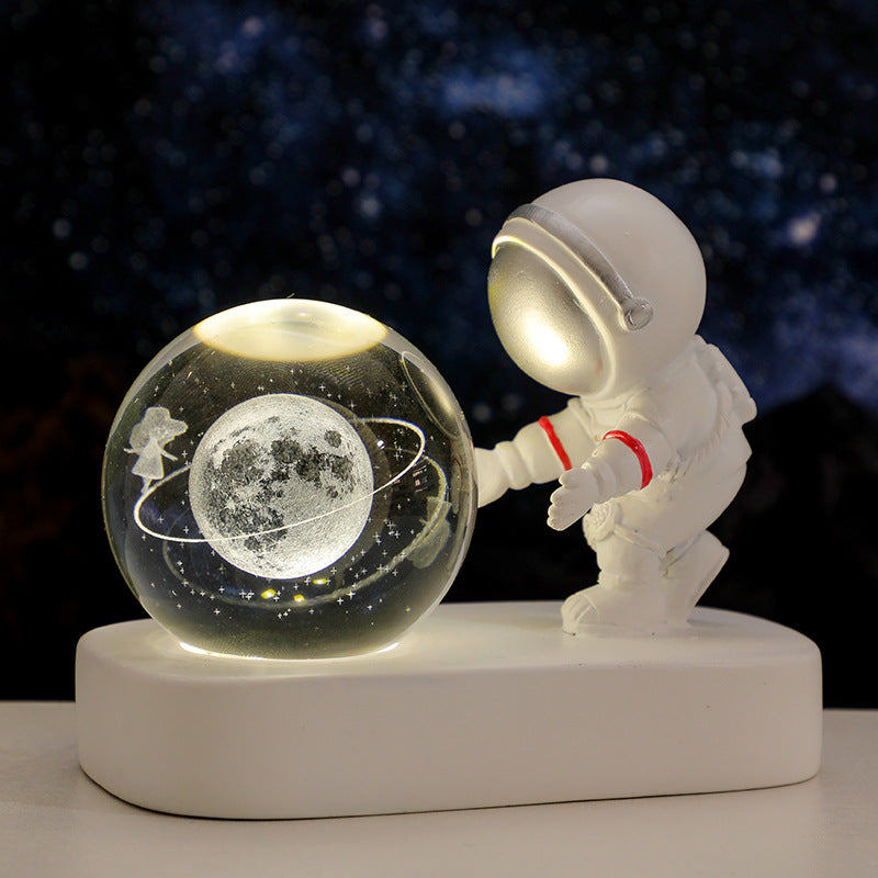 Glowing Galaxy Astronaut Crystal Ball Night Light