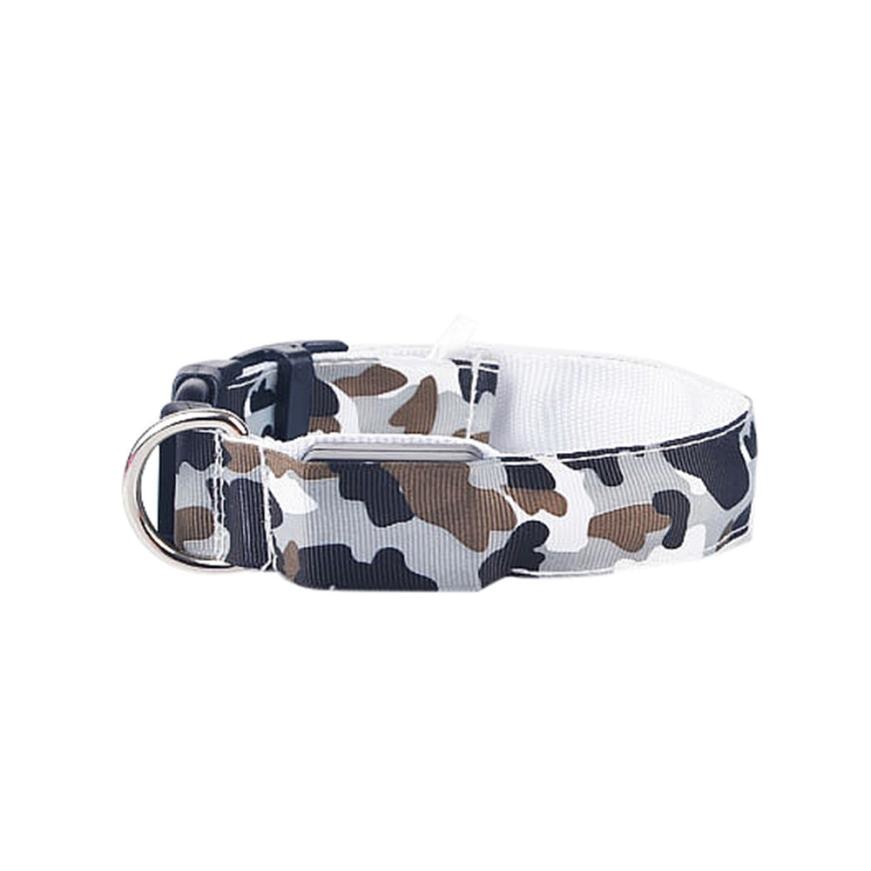 Camouflage LED Dog Collar - Light-Up Safety Collar, Battery or USB Charging