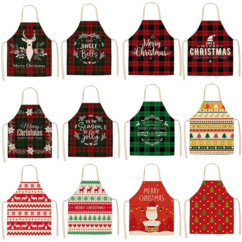 Christmas Cotton Linen Creative Apron | Holiday Gift