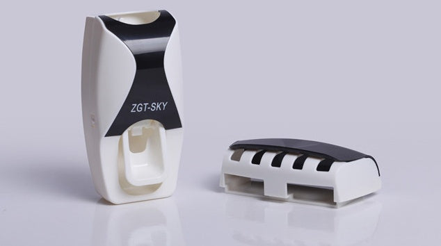Dust-Proof Toothbrush Holder with Automatic Toothpaste Squeezer - Wall Mounted Set