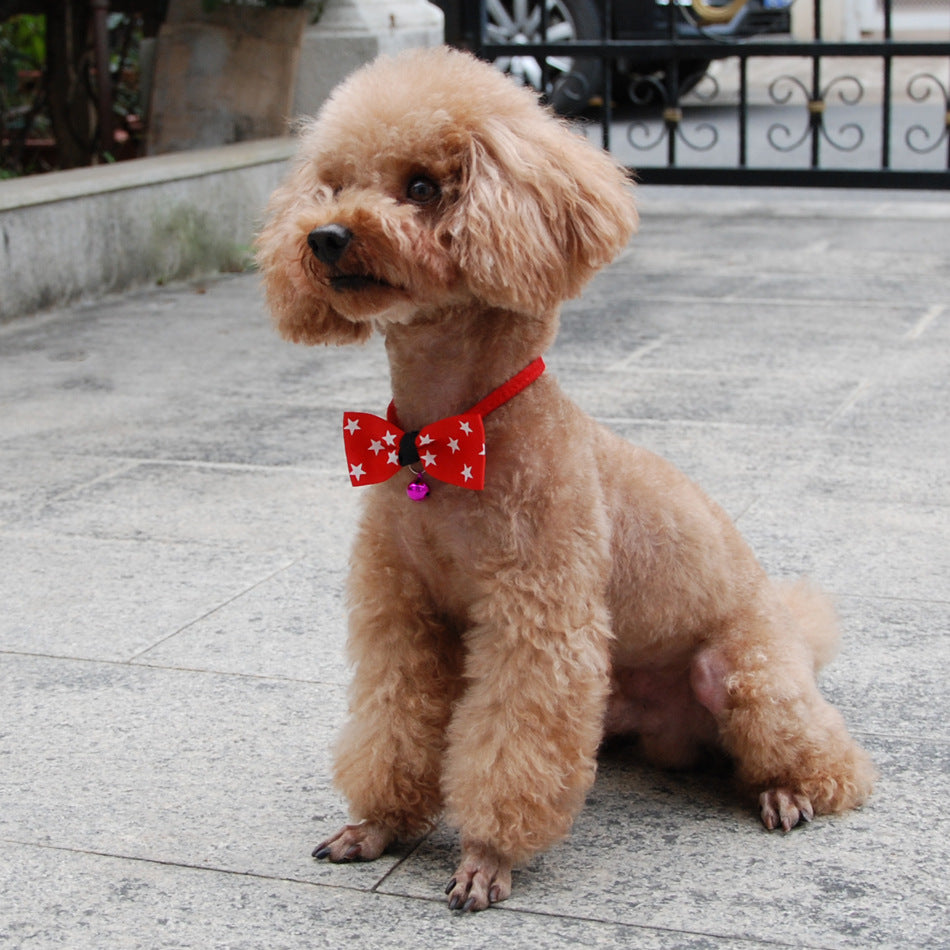 Pet Bow Tie Collar with Bell - Adjustable Cat & Dog Bow Tie